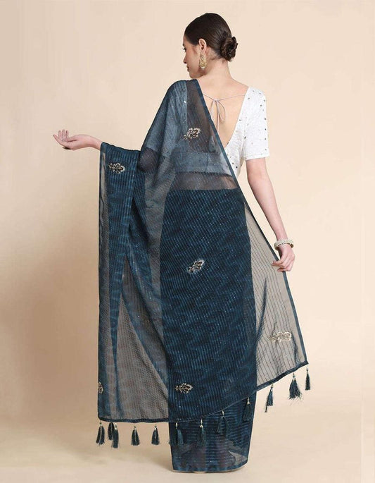 Party Wear Digital Printed Georgette Saree