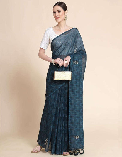 Party Wear Digital Printed Georgette Saree