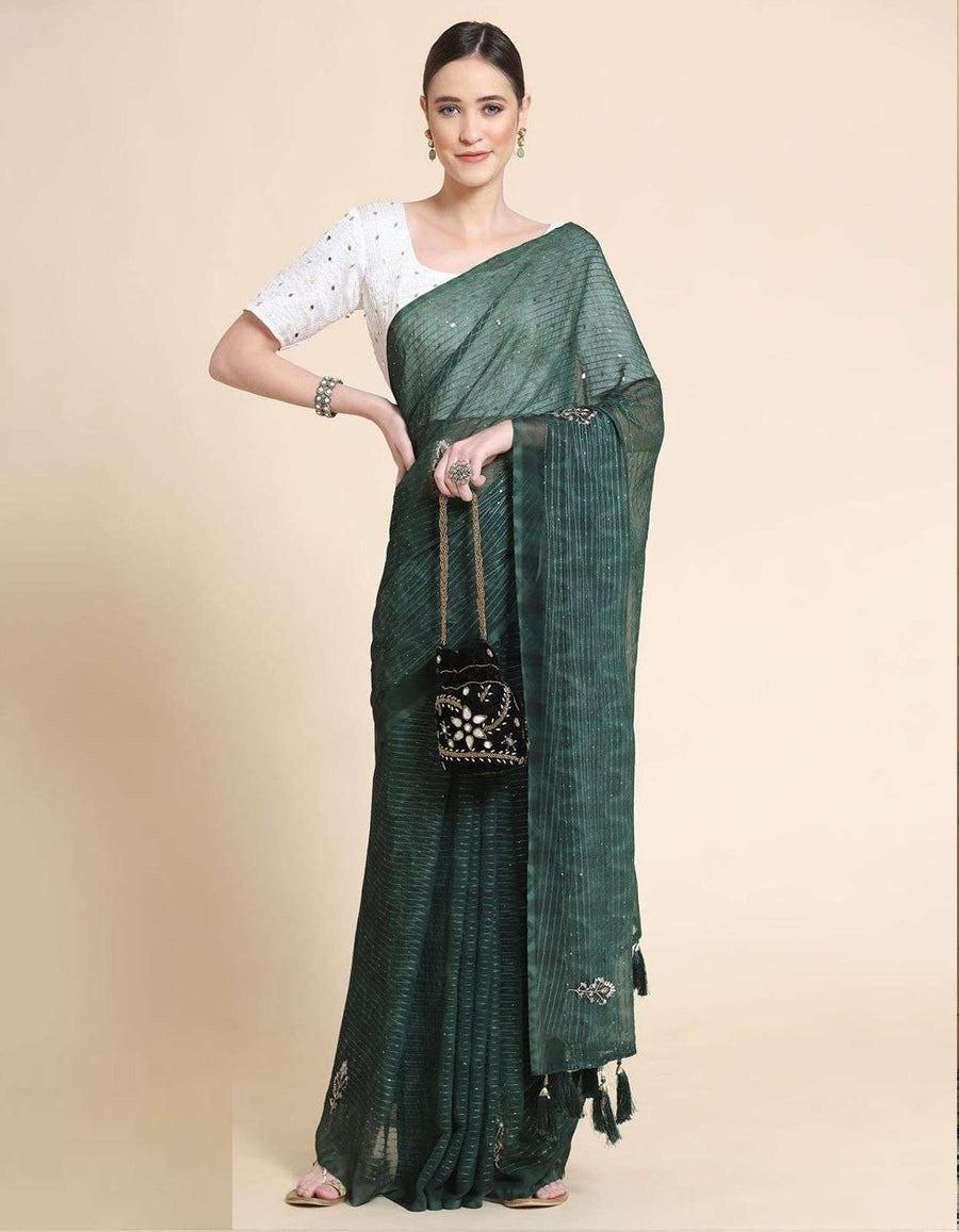 Party Wear Digital Printed Georgette Saree
