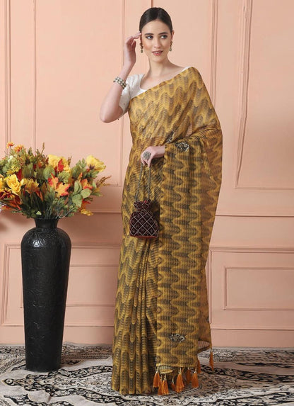 Party Wear Digital Printed Georgette Saree