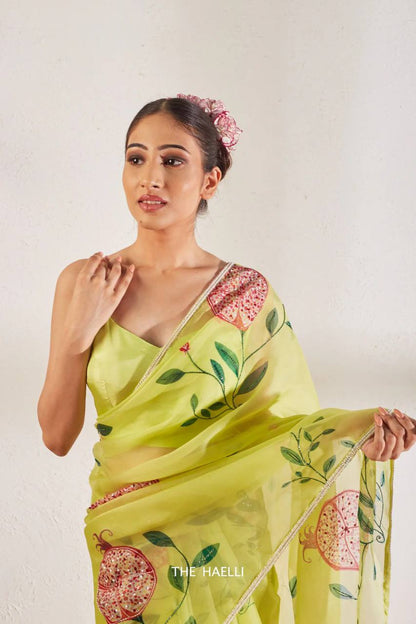 Party Wear Floral Organza Silk Saree