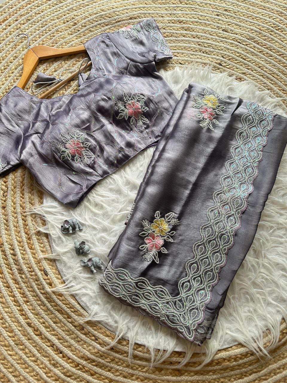 Party Wear Jimmy Choo Chiffon Saree