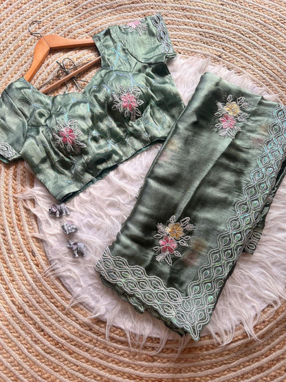 Party Wear Jimmy Choo Chiffon Saree