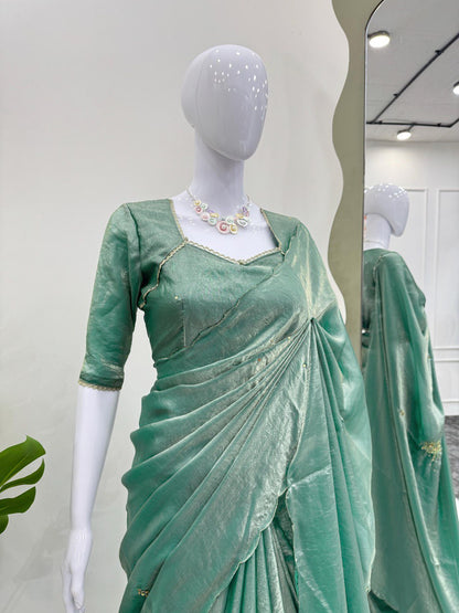 Party Wear Organza Silk Saree