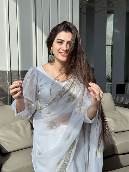 Party Wear Organza Silk Saree