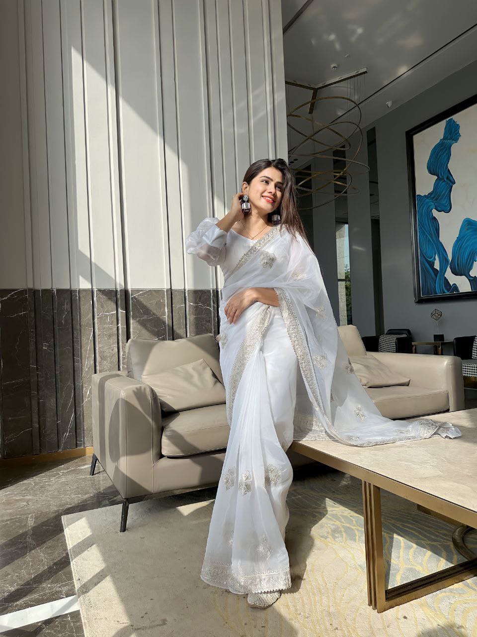 Party Wear Organza Silk Saree