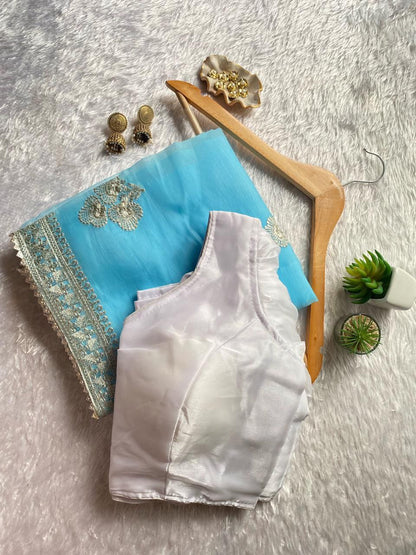 Party Wear Organza Silk Saree