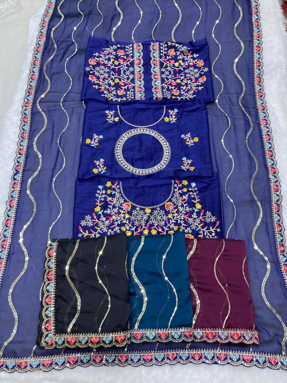 Magenta Party Wear Rangoli Silk Saree