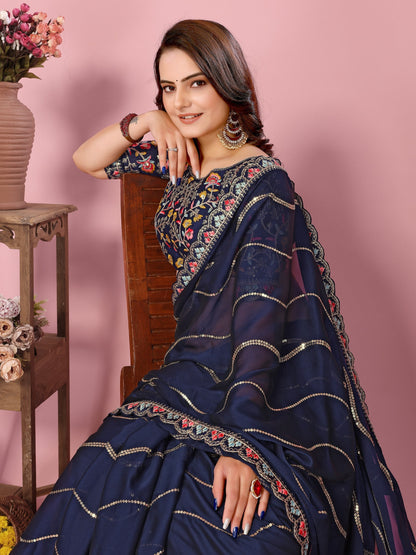 Party Wear Rangoli Silk Saree