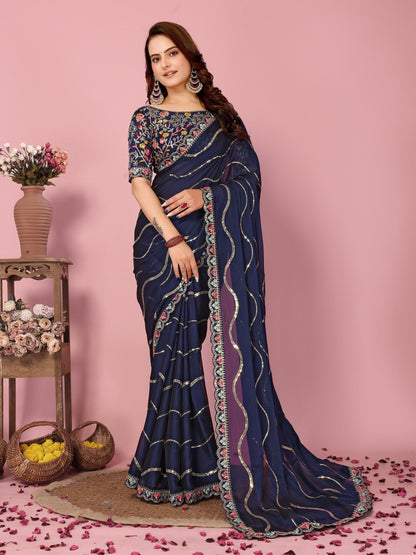 Party Wear Rangoli Silk Saree