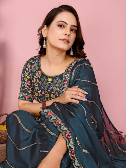 Party Wear Rangoli Silk Saree