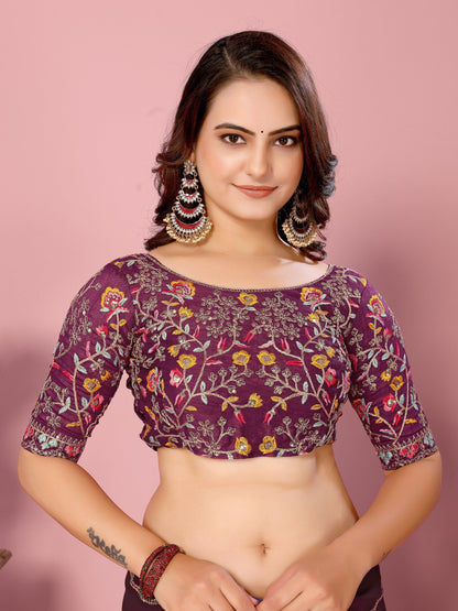 Magenta Party Wear Rangoli Silk Saree