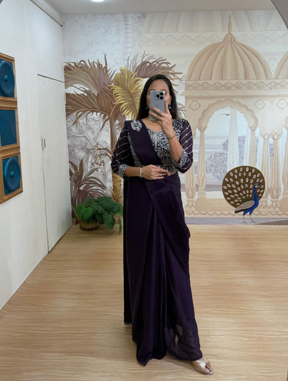 Party Wear Ready Made Rangoli Silk Saree