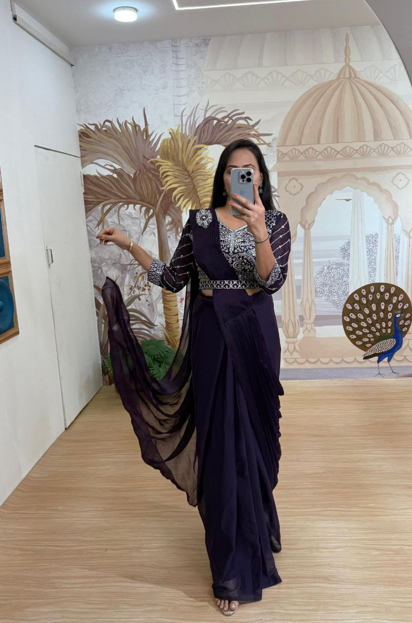 Party Wear Ready Made Rangoli Silk Saree