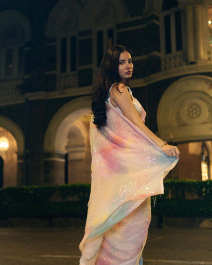 Party Wear Sequence Georgette Saree