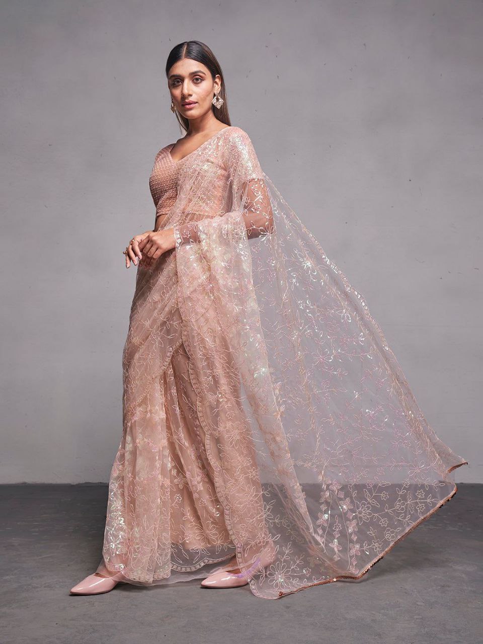 Party Wear Soft Net Saree | Replica Design