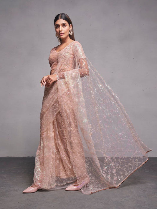 Party Wear Soft Net Saree | Replica Design