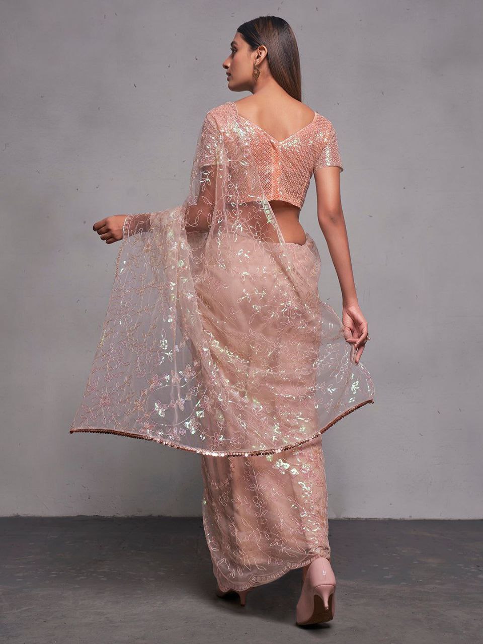 Party Wear Soft Net Saree | Replica Design