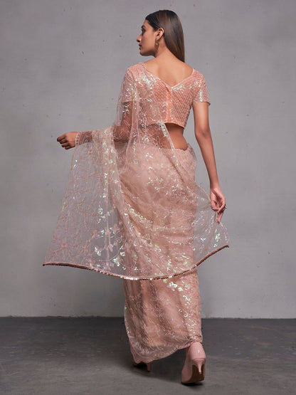 Party Wear Soft Net Saree | Replica Design