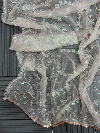 Party Wear Soft Net Saree | Replica Design