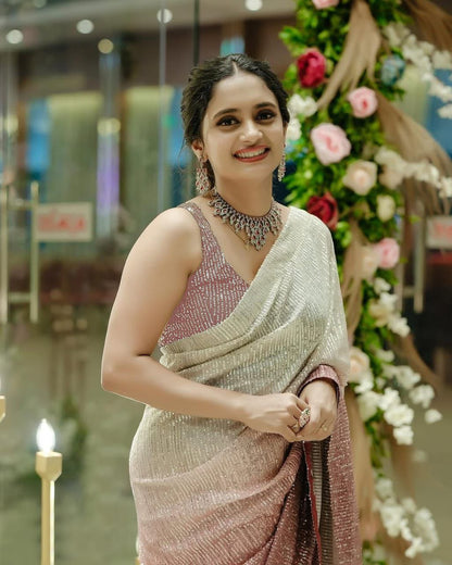 Party Wear Stylish Georgette Saree | Clone Design