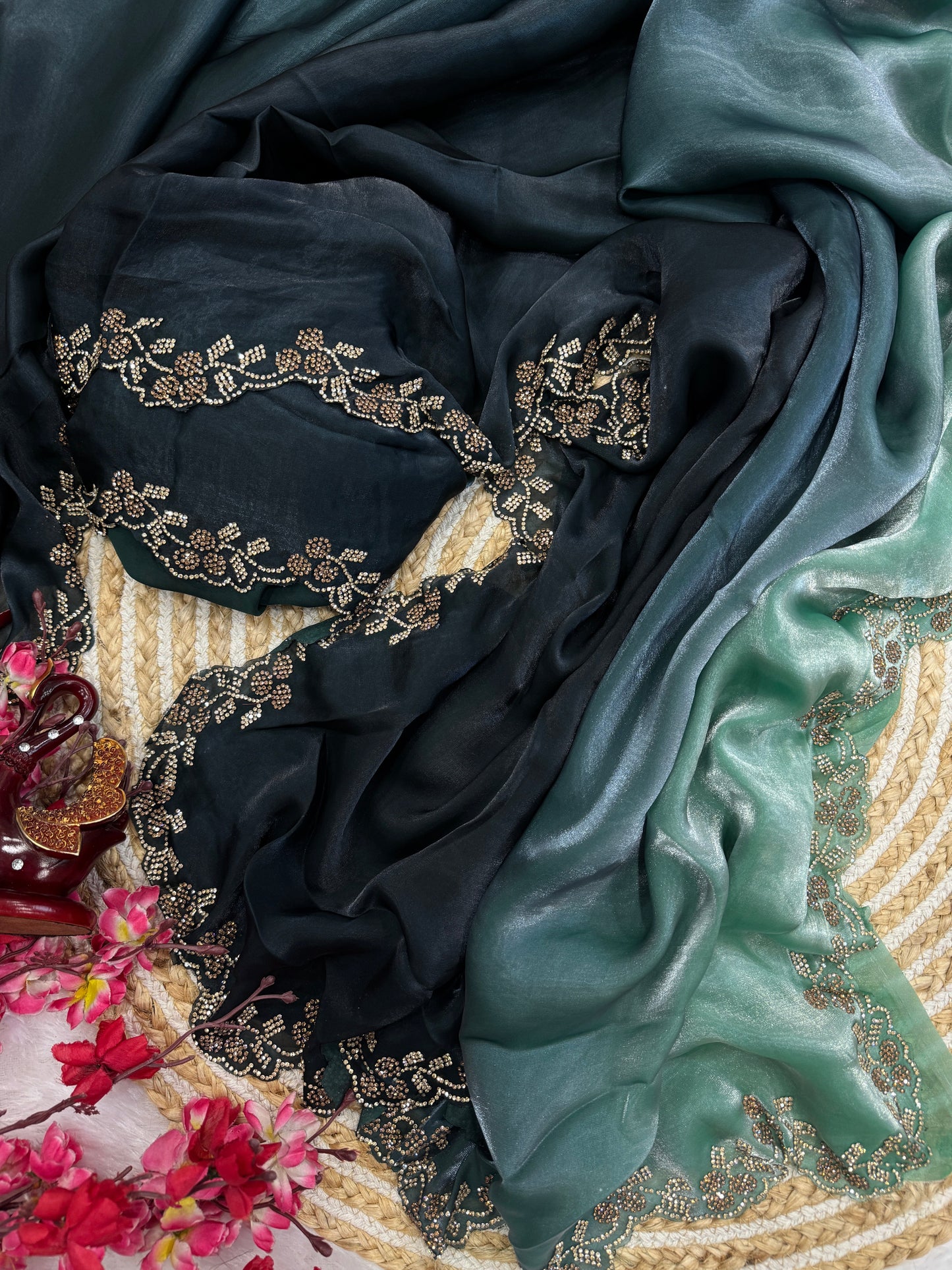 Party Wear Stylish Shaded Space Silk Saree