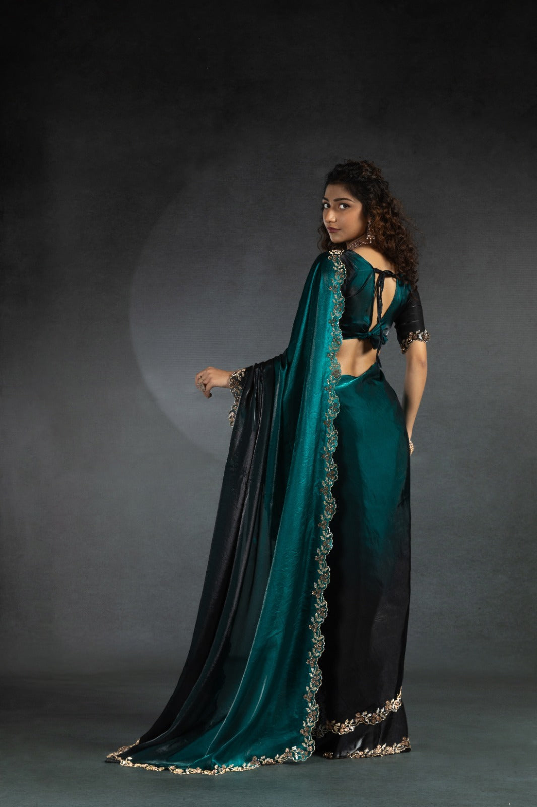 Party Wear Stylish Shaded Space Silk Saree