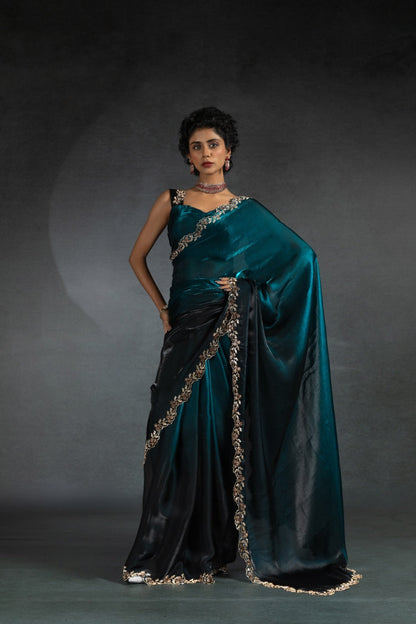 Party Wear Stylish Shaded Space Silk Saree