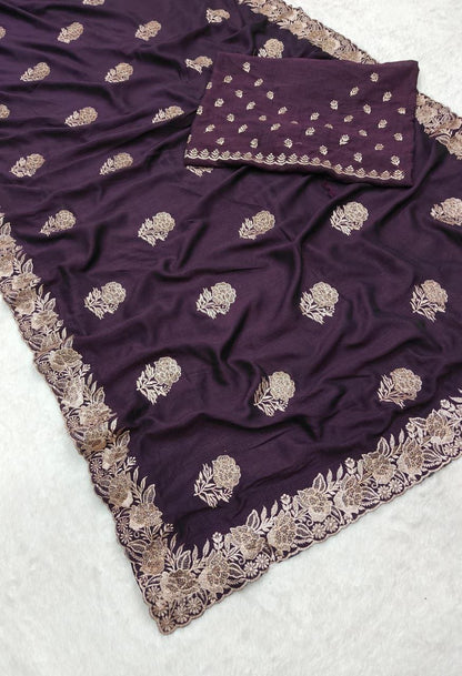 Party Wear Vichitra Silk Saree