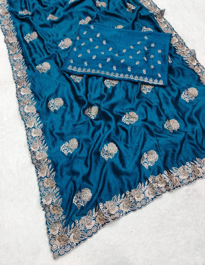 Party Wear Vichitra Silk Saree