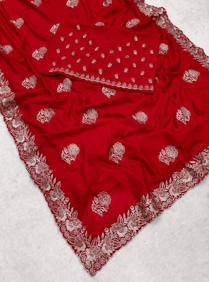 Party Wear Vichitra Silk Saree