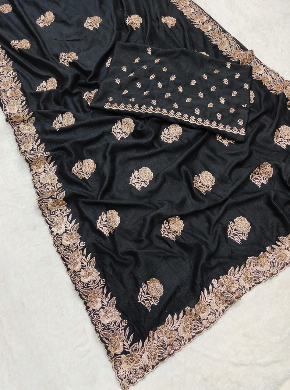 Party Wear Vichitra Silk Saree