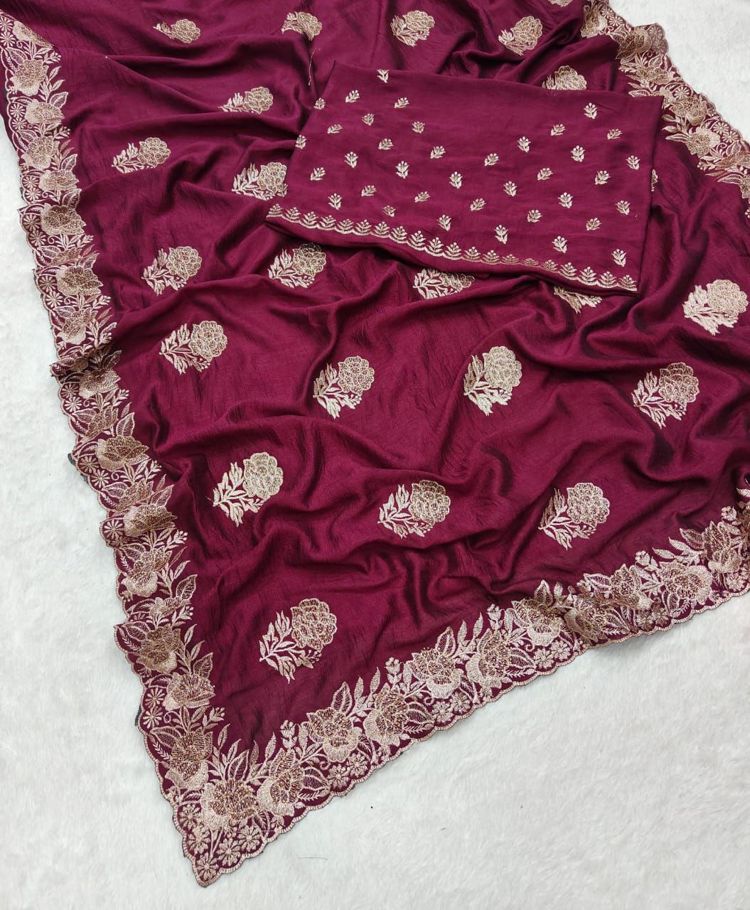 Party Wear Vichitra Silk Saree