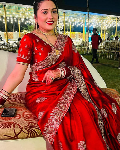 Party Wear Vichitra Silk Saree