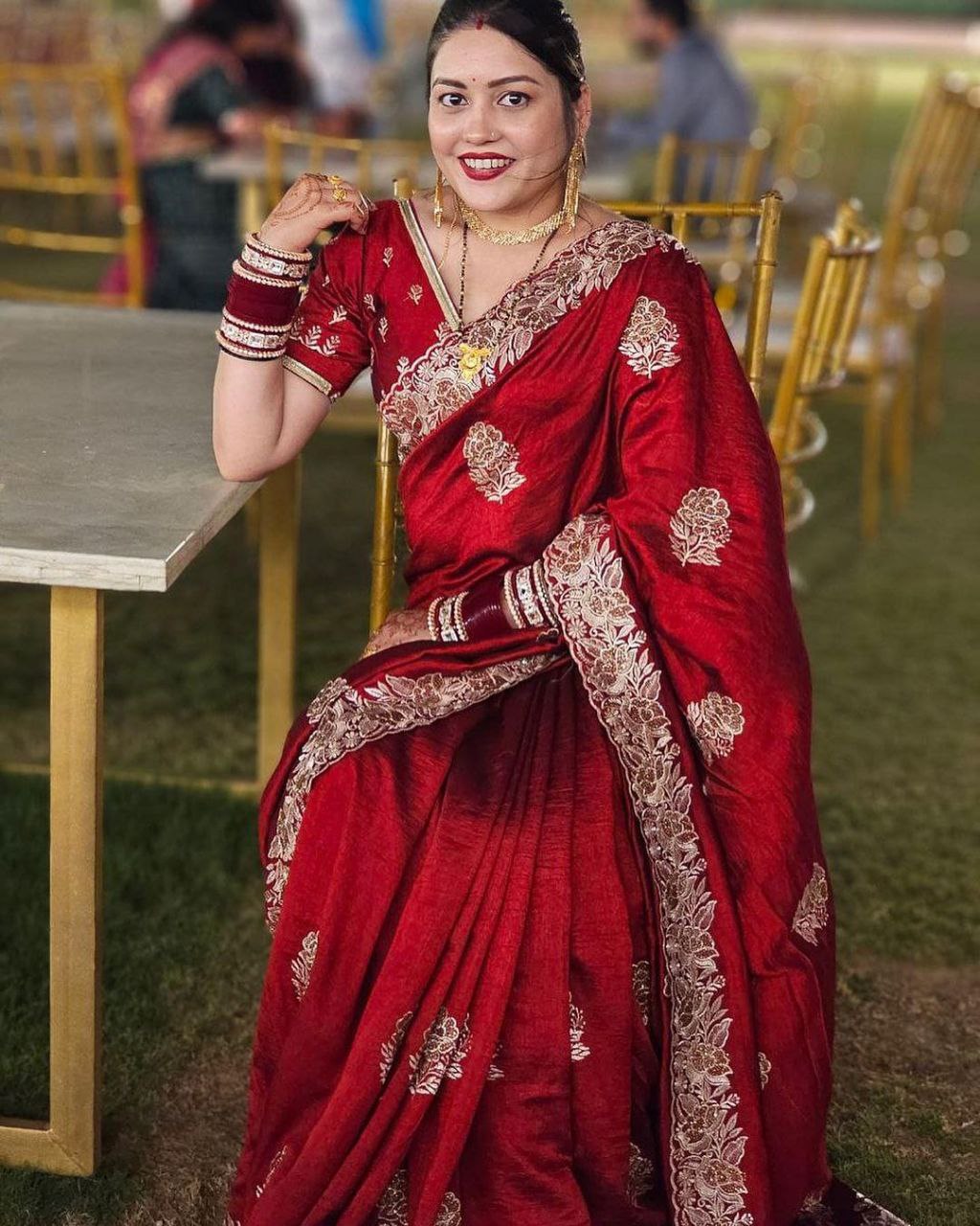 Party Wear Vichitra Silk Saree