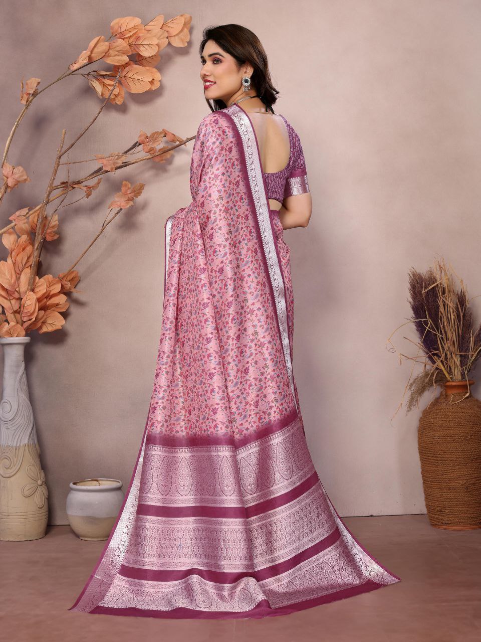 Pashmina Printed Khadi Viscose Saree