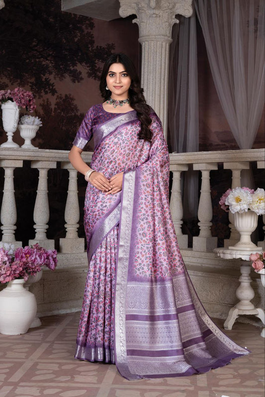 Pashmina Printed Khadi Viscose Saree