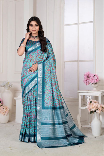 Pashmina Printed Khadi Viscose Saree