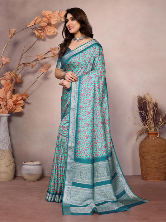 Pashmina Printed Khadi Viscose Saree