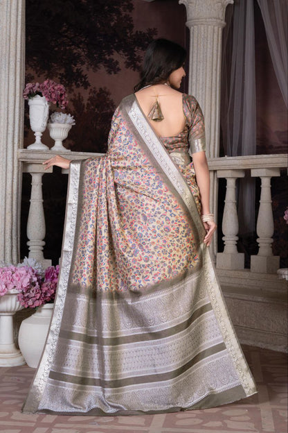 Pashmina Printed Khadi Viscose Saree