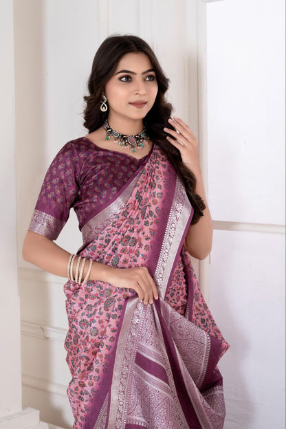 Pashmina Printed Khadi Viscose Saree