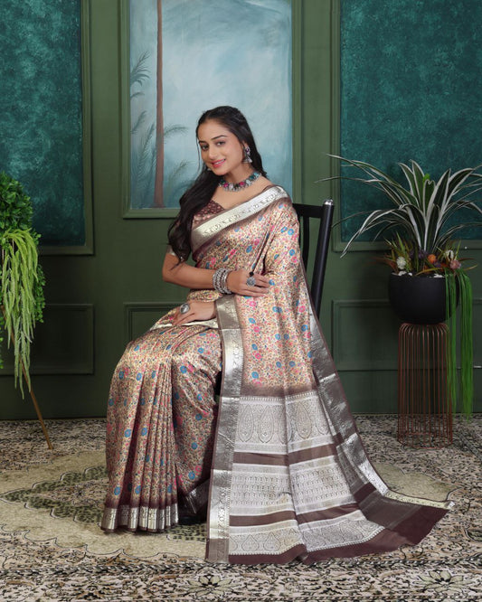 Pashmina Printed Khadi Viscose Saree