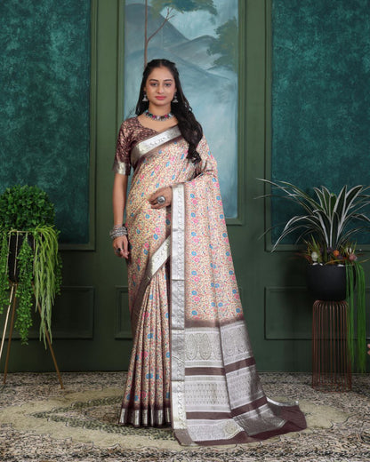 Pashmina Printed Khadi Viscose Saree