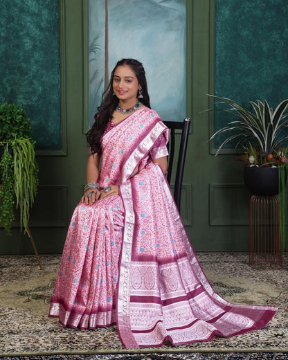 Pashmina Printed Khadi Viscose Saree