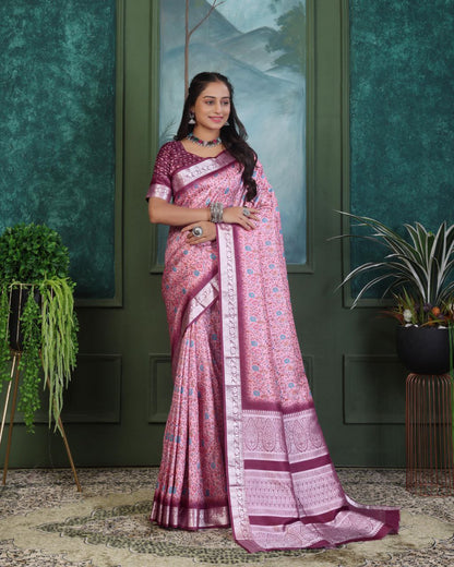 Pashmina Printed Khadi Viscose Saree