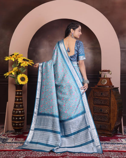 Pashmina Printed Khadi Viscose Saree