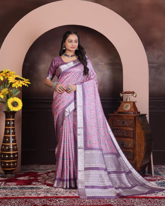 Pashmina Printed Khadi Viscose Saree