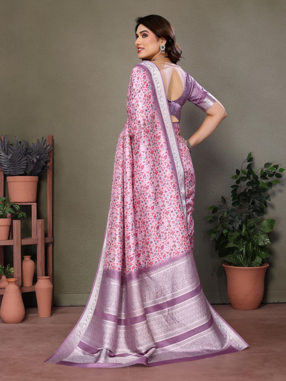 Pashmina Printed Khadi Viscose Saree