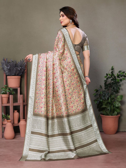 Pashmina Printed Khadi Viscose Saree