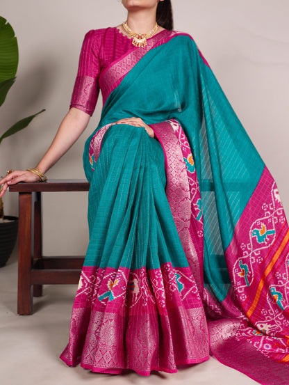 Patola Printed Tussar Silk Saree